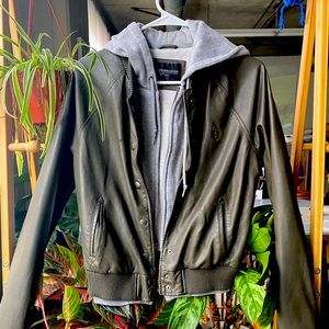 Women’s OBEY PROPAGANDA Hooded Faux-Leather Jacket